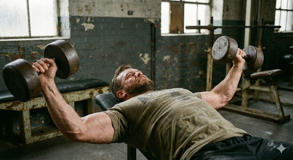 Stressed person looking at phone in gym