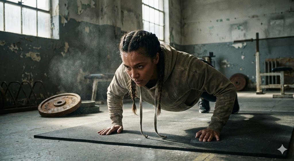 Lifter wearing an elbow sleeve holding arm