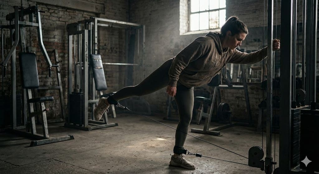 Lifter performing a deep stretch chest fly